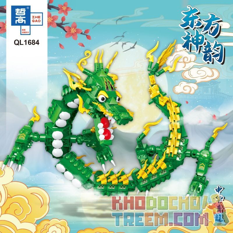 ZHEGAO QL1679 1679 QL1681 1681 QL1682 1682 QL1683 1683 QL1684 1684 QL1680 1680 non  DONG PHƯỜNG SHEN YUN TRUNG QUỐC RỒNG 5 CHỮ INDIGO ZHONGHUA DRAGON CHI LONG JINLONG QINGLONG bộ đồ chơi xếp lắp ráp ghép mô hình 2909 khối