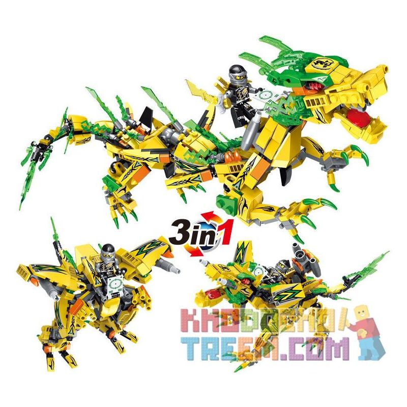 HSANHE 2257 non Lego RỒNG. bộ đồ chơi xếp lắp ráp ghép mô hình NINJA DRAGON KNIGHT