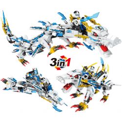 HSANHE 2255 non  DRAGON WHITE KNIGHT. bộ đồ chơi xếp lắp ráp ghép mô hình NINJA DRAGON KNIGHT 461 khối