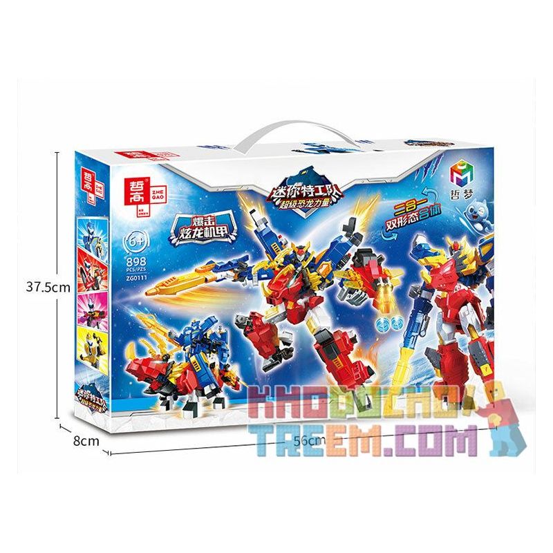ZHEGAO ZG0111 0111 non  CRIT HYUN DRAGON MACHINE 2 KẾT HỢP RIGONS QUAN TRỌNG KNIGHT bộ đồ chơi xếp lắp ráp ghép mô hình 898 khối