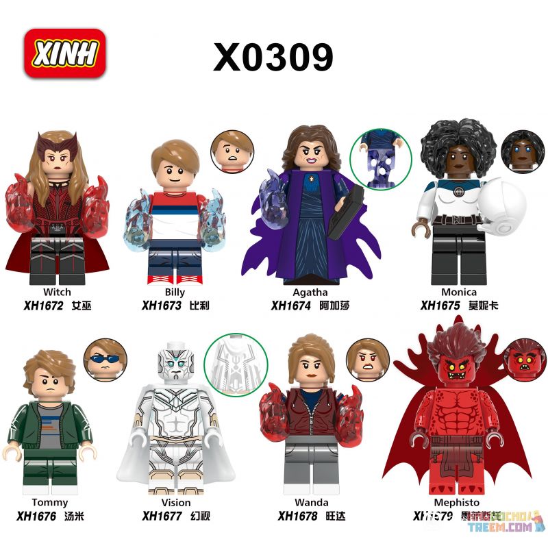 XINH X0309 0309 1672 1673 1674 1675 1676 1677 1678 1679 non Lego HÀNG TRĂM NGƯỜI 8 WANGDA FANTASY bộ đồ chơi xếp lắp ráp ghép mô hình Marvel Super Heroes Siêu Anh Hùng Marvel