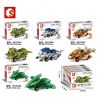 SEMBO 607206A 607206B 607206C 607206D non  KHỦNG LONG TRỞ LẠI XE 4 bộ đồ chơi xếp lắp ráp ghép mô hình Jurassic World FAMOUS CAR Thế Giới Khủng Long 634 khối