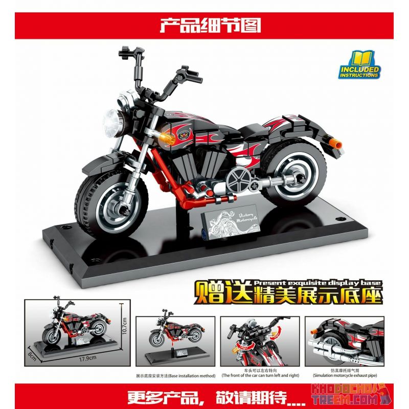 SEMBO 701128 non  VICTORY VEGAS. bộ đồ chơi xếp lắp ráp ghép mô hình Motorcycle Motorbike VICTORY VEGAS JACKPOT Xe Hai Bánh 237 khối