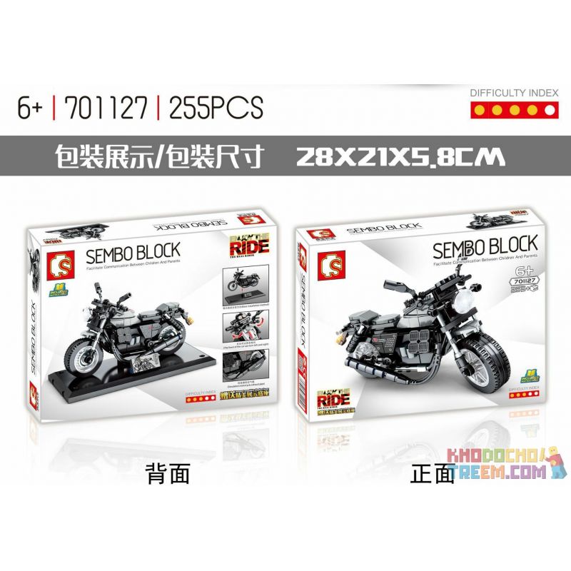 SEMBO 701127 non Lego GUDE V9 BOBBER. bộ đồ chơi xếp lắp ráp ghép mô hình Motorcycle Motorbike MOTO GUZZI V9 BOBBER Xe Hai Bánh 255 khối
