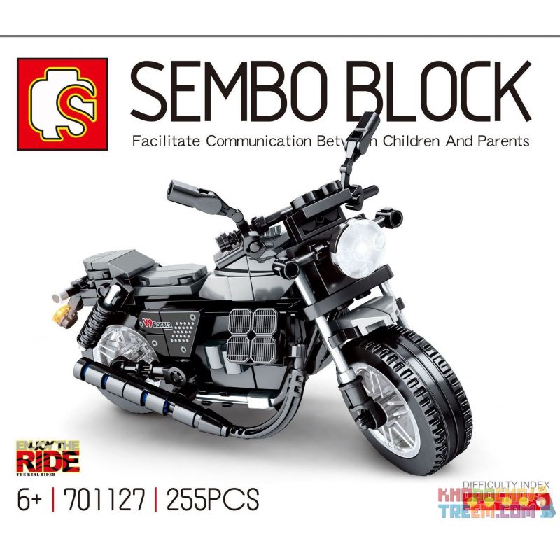 SEMBO 701127 non  GUDE V9 BOBBER. bộ đồ chơi xếp lắp ráp ghép mô hình Motorcycle Motorbike MOTO GUZZI V9 BOBBER Xe Hai Bánh 255 khối