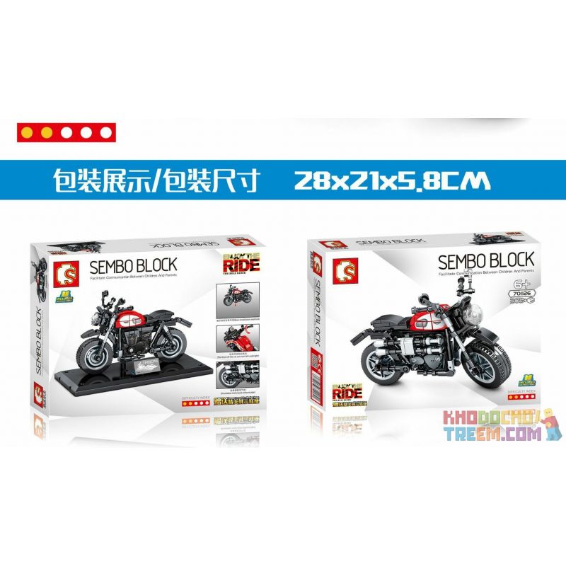 SEMBO 701126 non Lego TRIUMPHAL STREET SCRAMBLER. bộ đồ chơi xếp lắp ráp ghép mô hình Motorcycle Motorbike TRIUMPH STREET SCRAMBLER Xe Hai Bánh 205 khối