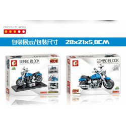 SEMBO 701122 non  HARLEY CẢM THẤY bộ đồ chơi xếp lắp ráp ghép mô hình Motorcycle Motorbike HARLEY-DAVIDSON FAT BOY Xe Hai Bánh 257 khối