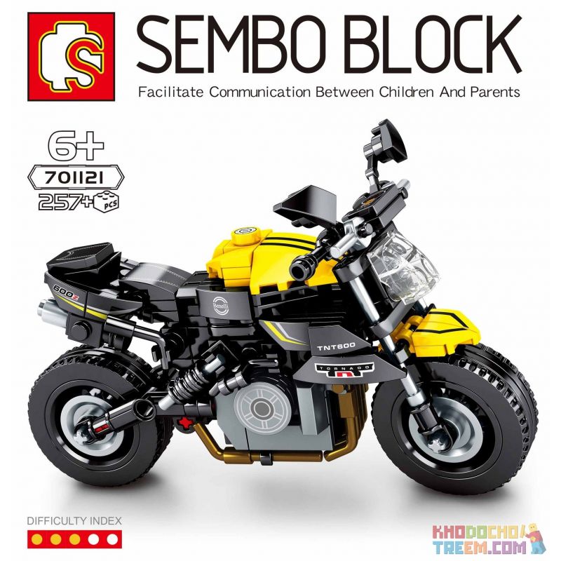 SEMBO 701121 non  BENOLI TNT600. bộ đồ chơi xếp lắp ráp ghép mô hình Motorcycle Motorbike BENELLI TNT 600 ABS Xe Hai Bánh 257 khối
