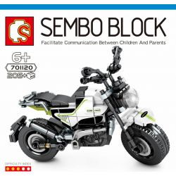 SEMBO 701120 non  TÀU HỘ TỐNG RAMBO 300 (LB300) bộ đồ chơi xếp lắp ráp ghép mô hình Motorcycle Motorbike CORVETTE RAMBO 300 Xe Hai Bánh 205 khối