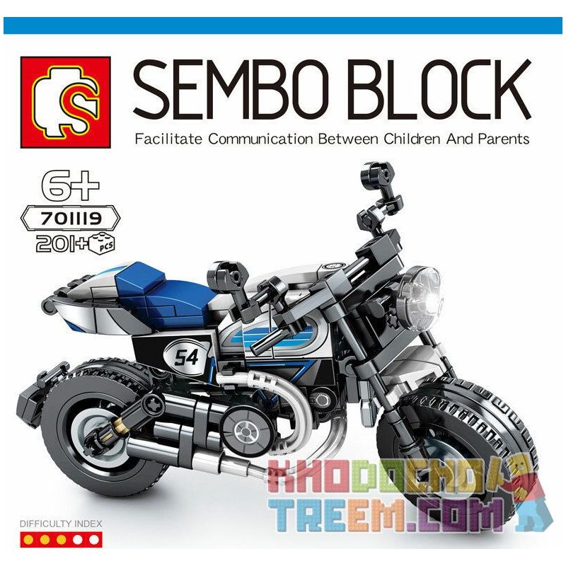 SEMBO 701119 non Lego DUKADI TRAVELS TỪ TOUR LỊCH bộ đồ chơi xếp lắp ráp ghép mô hình Motorcycle Motorbike DUCATI SCRAMBLER Xe Hai Bánh 201 khối