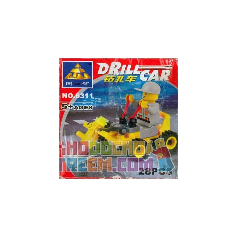 COMPANION 106 Bozhi 6311 non Lego KHOAN XE bộ đồ chơi xếp lắp ráp ghép mô hình City DRILL CAR Thành Phố 28 khối