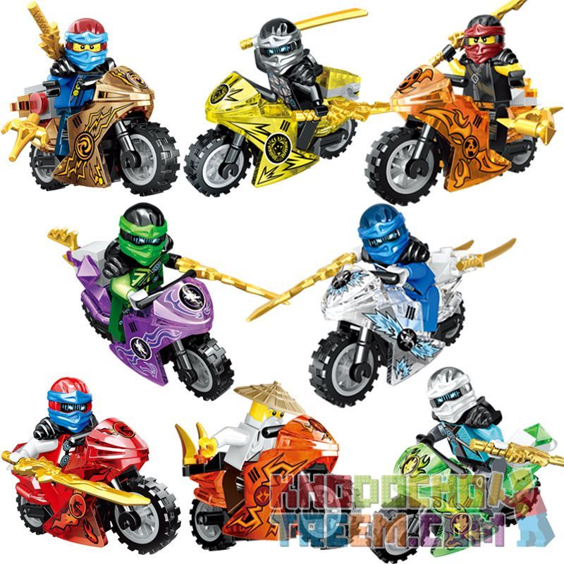 PRCK 61081 non Lego MÔ HÌNH XE MÁY 8. bộ đồ chơi xếp lắp ráp ghép mô hình The Lego Ninjago Movie Ninja Lốc Xoáy