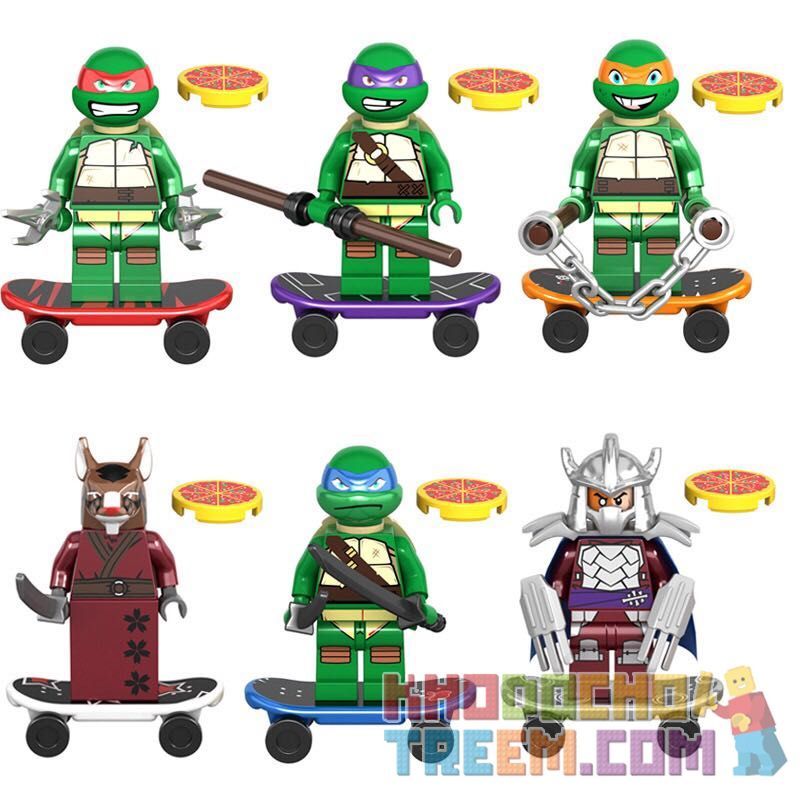 LARI BELA 10200 10201 10202 10203 10204 10205 XSZ KSZ 723 non Lego CÂY RÙA NINJA 6 bộ đồ chơi xếp lắp ráp ghép mô hình Teenage Mutant Ninja Turtles Ninja Rùa