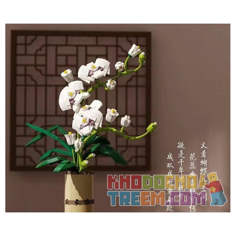QIZHILE 92000 non  PHALAENOPSIS. bộ đồ chơi xếp lắp ráp ghép mô hình Creator Expert Chuyên Gia Sáng Tạo 588 khối