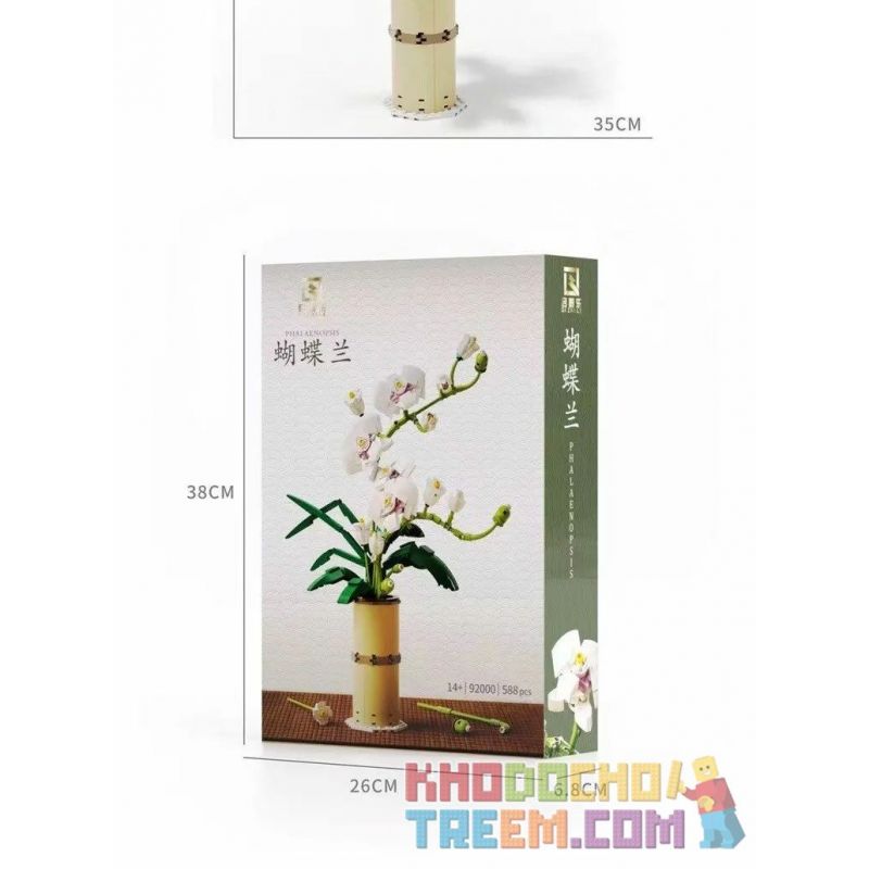 QIZHILE 92000 non  PHALAENOPSIS. bộ đồ chơi xếp lắp ráp ghép mô hình Creator Expert Chuyên Gia Sáng Tạo 588 khối