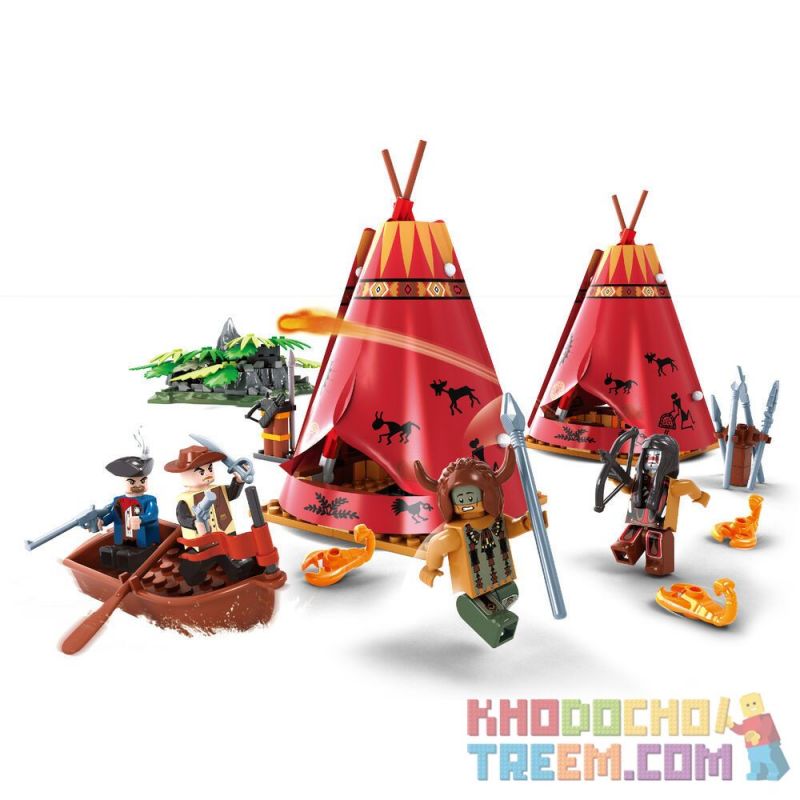 AUSINI 25636 non Lego SET PHƯƠNG TÂY bộ đồ chơi xếp lắp ráp ghép mô hình THE DISPUTE IN WEST 275 khối