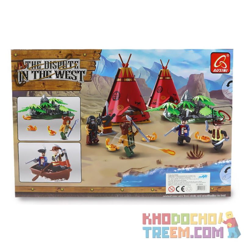 AUSINI 25636 non  SET PHƯƠNG TÂY bộ đồ chơi xếp lắp ráp ghép mô hình THE DISPUTE IN WEST 275 khối