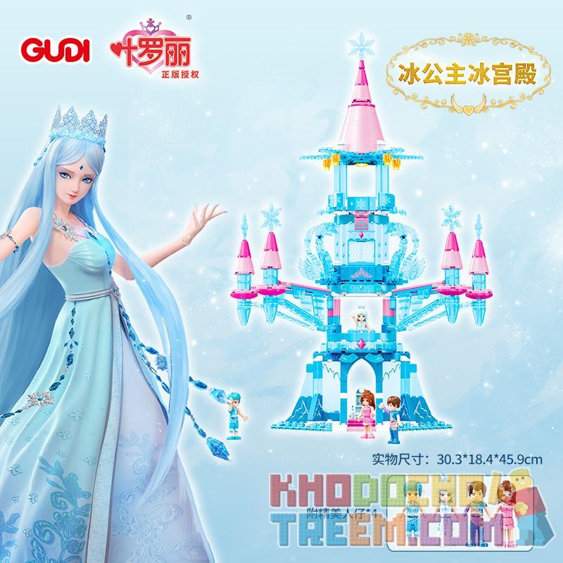 GUDI 9027 non Lego PALACE ICE PRINCESS ICE bộ đồ chơi xếp lắp ráp ghép mô hình Yeloli 494 khối