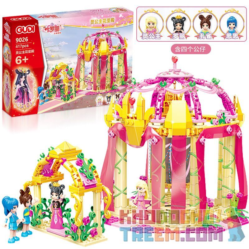 GUDI 9026 non Lego CÔNG CHÚA HOA. bộ đồ chơi xếp lắp ráp ghép mô hình Yeloli 417 khối