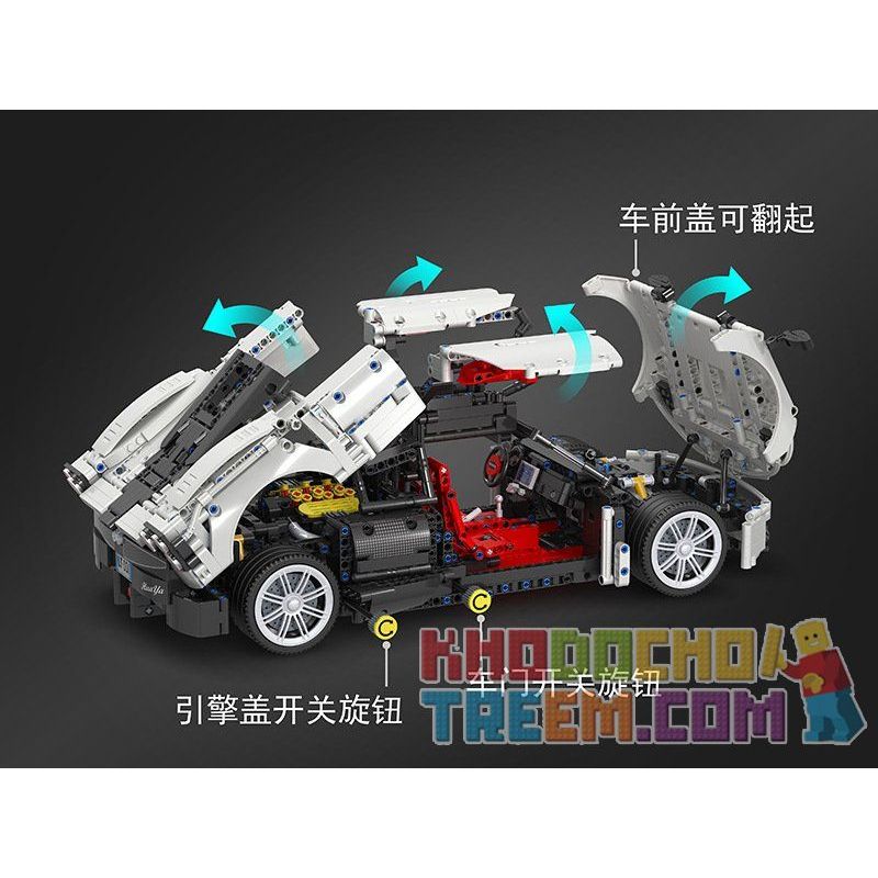 Winner 7050 non  XE ĐUA PORSCHE TRẮNG tỷ lệ 1:10 bộ đồ chơi xếp lắp ráp ghép mô hình  SUPER FERRARIED RACING CAR Kỹ Thuật Công Nghệ Cao Mô Hình Phương Tiện 2209 khối