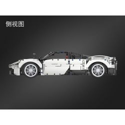 Winner 7050 non  XE ĐUA PORSCHE TRẮNG tỷ lệ 1:10 bộ đồ chơi xếp lắp ráp ghép mô hình  SUPER FERRARIED RACING CAR Kỹ Thuật Công Nghệ Cao Mô Hình Phương Tiện 2209 khối