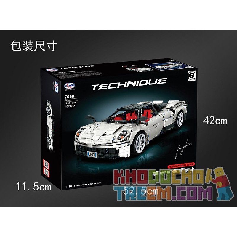 Winner 7050 non  XE ĐUA PORSCHE TRẮNG tỷ lệ 1:10 bộ đồ chơi xếp lắp ráp ghép mô hình  SUPER FERRARIED RACING CAR Kỹ Thuật Công Nghệ Cao Mô Hình Phương Tiện 2209 khối