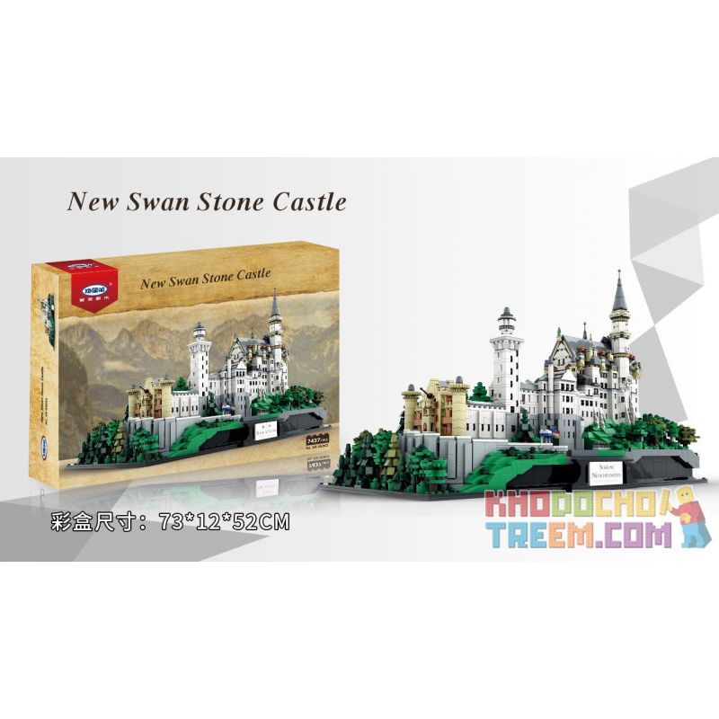 XINGBAO XB-05002 05002 XB05002 non  LÂU ĐÀI THIÊN NGA TRẮNG bộ đồ chơi xếp lắp ráp ghép mô hình Architecture NEW SWAN STONE CASTLE Công Trình Kiến Trúc 7437 khối XINGBAO XB-05002 05002 XB05002 non  LÂU ĐÀI THIÊN NGA TRẮNG bộ đồ chơi xếp lắp ráp ghép mô hình Architecture NEW SWAN STONE CASTLE Công Trình Kiến Trúc 7437 khối