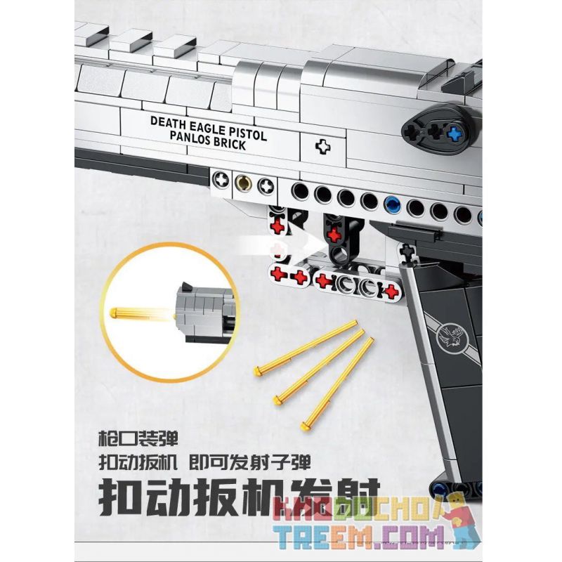 PanlosBrick 670006 Panlos Brick 670006 non  SÚNG LỤC ĐẠI BÀNG SA MẠC bộ đồ chơi xếp lắp ráp ghép mô hình Gun DESERT EAGLE PISTOL 360 khối