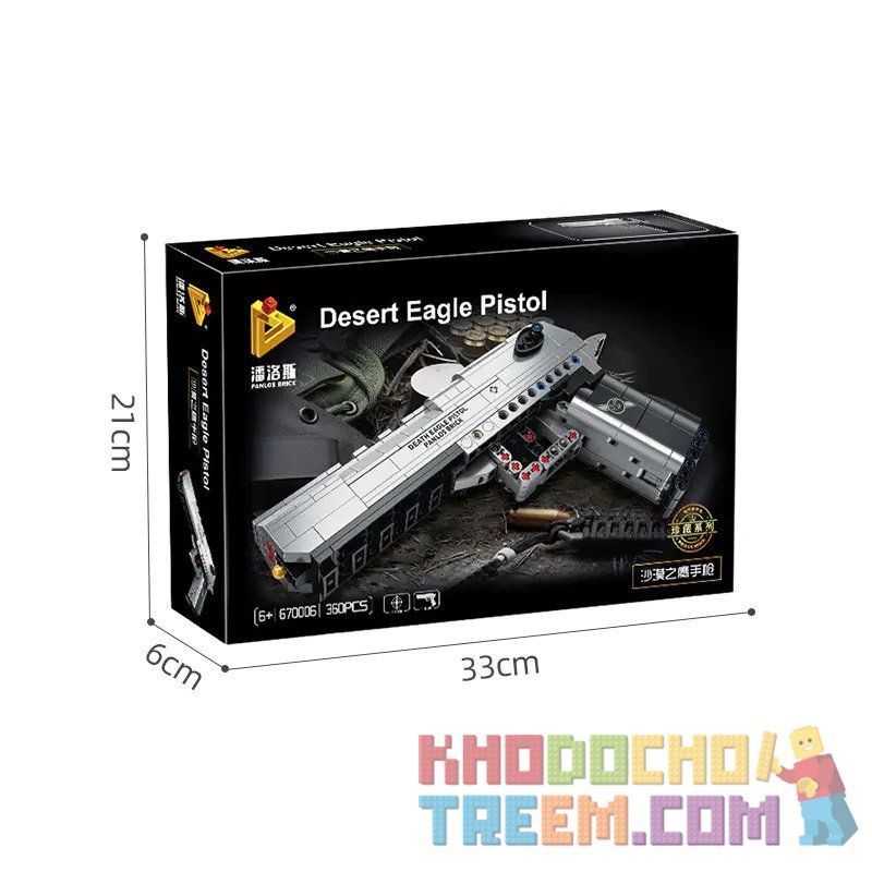 PanlosBrick 670006 Panlos Brick 670006 non  SÚNG LỤC ĐẠI BÀNG SA MẠC bộ đồ chơi xếp lắp ráp ghép mô hình Gun DESERT EAGLE PISTOL 360 khối