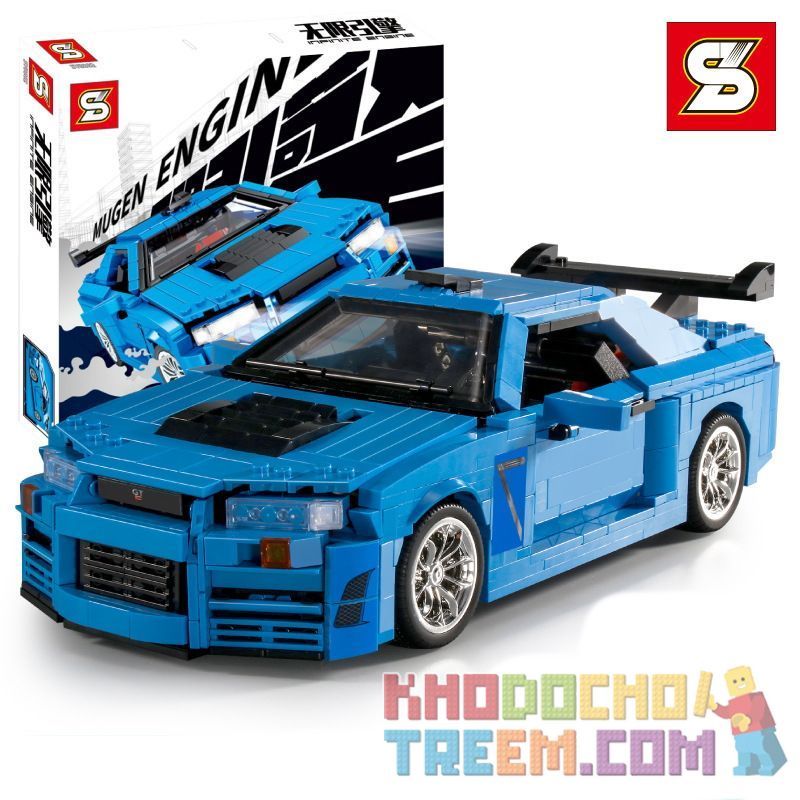 MouldKing 10113 Mould King 10113 REBRICKABLE MOC-29377 29377 MOC29377 SHENG YUAN SY SY0002 0002 non Lego NISSAN SKYLINE GTR R34 tỷ lệ 1:12 bộ đồ chơi xếp lắp ráp ghép mô hình Creator Sáng Tạo 1513 khối