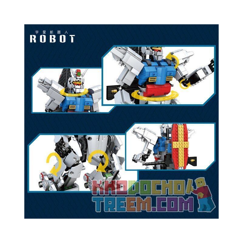 MouldKing 15024 Mould King 15024 non  ROBOT MK RX78 YUAN ZU bộ đồ chơi xếp lắp ráp ghép mô hình 986 khối