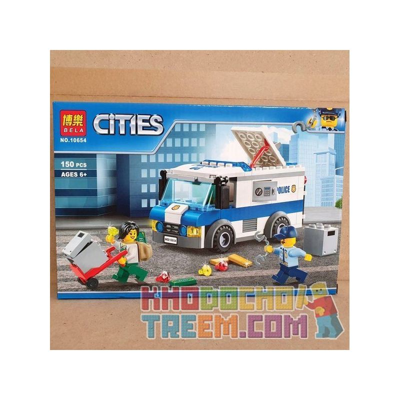 NOT Lego MONEY TRANSPORTER 60142 BELA 10654 xếp lắp ráp ghép mô hình NGƯỜI VẬN CHUYỂN TIỀN City Thành Phố 138 khối