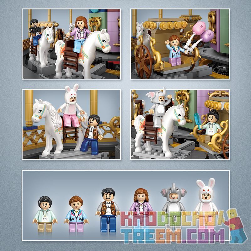 LOZ 1059 non  BĂNG CHUYỀN bộ đồ chơi xếp lắp ráp ghép mô hình CAROUSEL