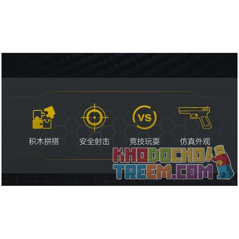 CADA DOUBLEE C81013 81013 non  SÚNG NGẮN KIỂU 17 tỷ lệ 1:1 bộ đồ chơi xếp lắp ráp ghép mô hình Military Army GLOCK 17 PISTOL Quân Sự Bộ Đội 338 khối