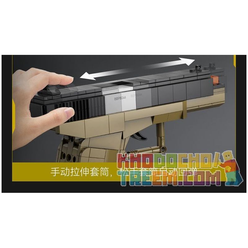 CADA DOUBLEE C81013 81013 non  SÚNG NGẮN KIỂU 17 tỷ lệ 1:1 bộ đồ chơi xếp lắp ráp ghép mô hình Military Army GLOCK 17 PISTOL Quân Sự Bộ Đội 338 khối