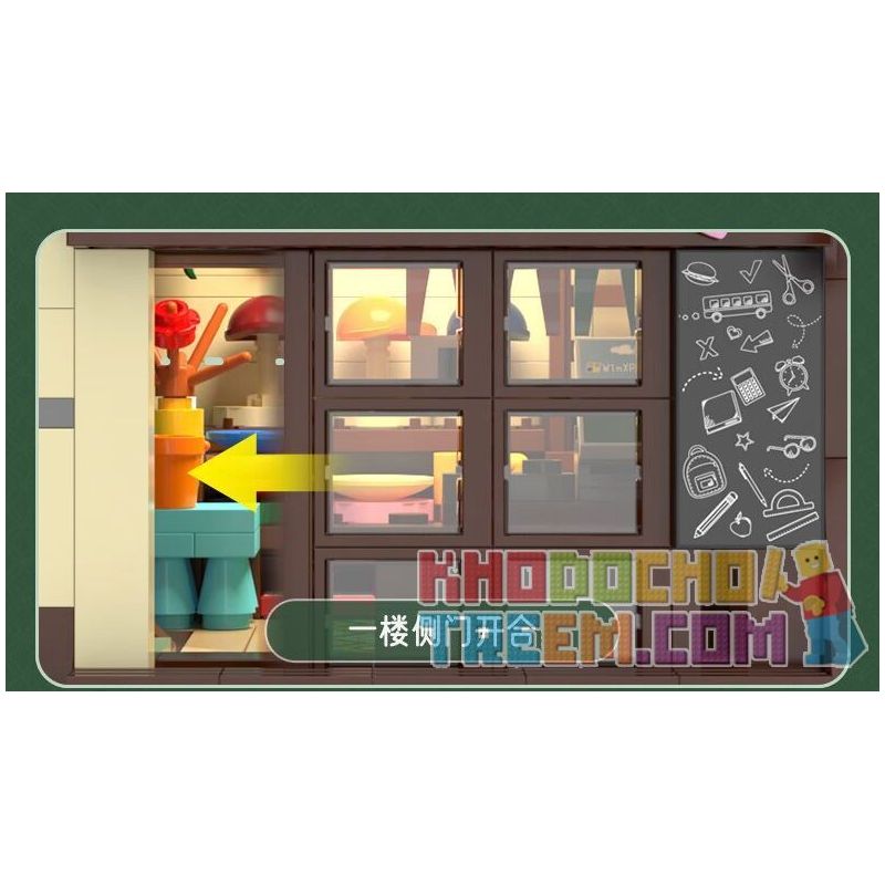 CADA DOUBLEE C66015 66015 non  CỬA HÀNG TẠP HÓA MÈO bộ đồ chơi xếp lắp ráp ghép mô hình Creator Sáng Tạo 921 khối