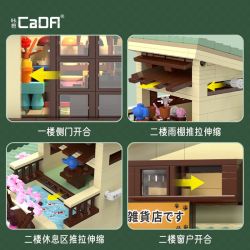 CADA DOUBLEE C66015 66015 non  CỬA HÀNG TẠP HÓA MÈO bộ đồ chơi xếp lắp ráp ghép mô hình Creator Sáng Tạo 921 khối