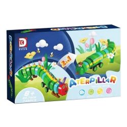 DK 7005 QLT YC137 non  KÉO LẠI SÂU BƯỚM bộ đồ chơi xếp lắp ráp ghép mô hình ATERPILLAR REBOUND VEHICLE 749 khối