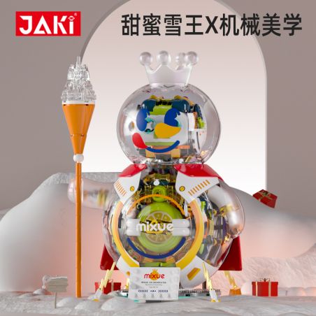 JAKI XWZB-23089 23089 XWZB23089 non  THÀNH PHỐ BĂNG MIXUE THÂN MÁY SIÊU VUA TUYẾT bộ đồ chơi xếp lắp ráp ghép mô hình 800 khối