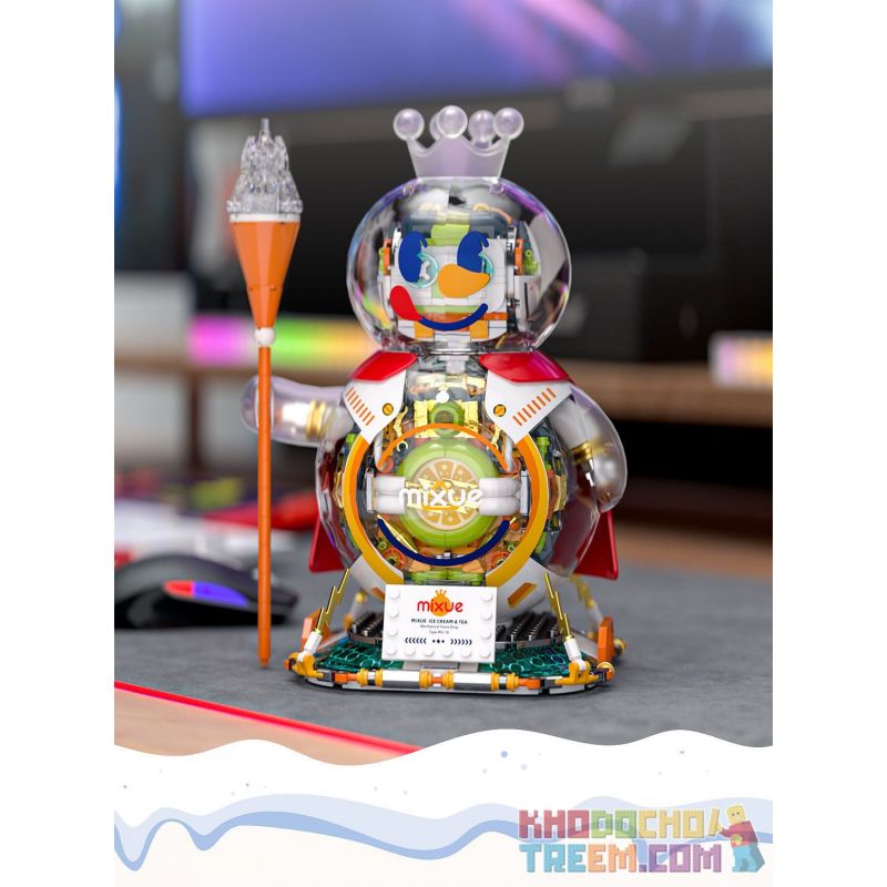 JAKI XWZB-23089 23089 XWZB23089 non  THÀNH PHỐ BĂNG MIXUE THÂN MÁY SIÊU VUA TUYẾT bộ đồ chơi xếp lắp ráp ghép mô hình 800 khối