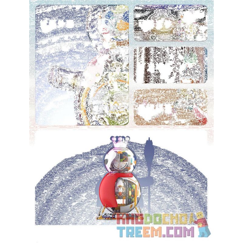 JAKI XWZB-23089 23089 XWZB23089 non  THÀNH PHỐ BĂNG MIXUE THÂN MÁY SIÊU VUA TUYẾT bộ đồ chơi xếp lắp ráp ghép mô hình 800 khối