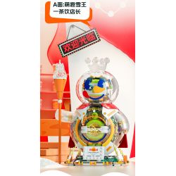 JAKI XWZB-23089 23089 XWZB23089 non  THÀNH PHỐ BĂNG MIXUE THÂN MÁY SIÊU VUA TUYẾT bộ đồ chơi xếp lắp ráp ghép mô hình 800 khối