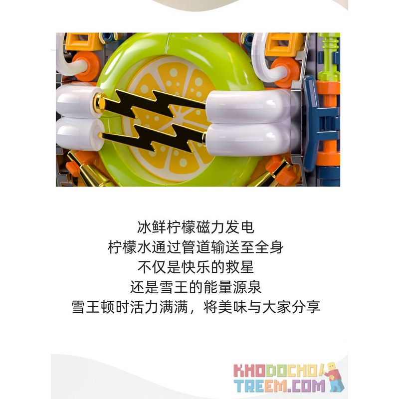 JAKI XWZB-23089 23089 XWZB23089 non  THÀNH PHỐ BĂNG MIXUE THÂN MÁY SIÊU VUA TUYẾT bộ đồ chơi xếp lắp ráp ghép mô hình 800 khối