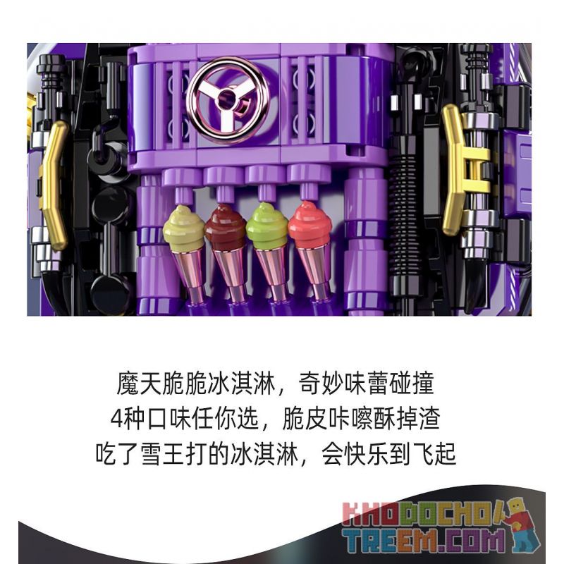 JAKI XWZB-23089 23089 XWZB23089 non  THÀNH PHỐ BĂNG MIXUE THÂN MÁY SIÊU VUA TUYẾT bộ đồ chơi xếp lắp ráp ghép mô hình 800 khối