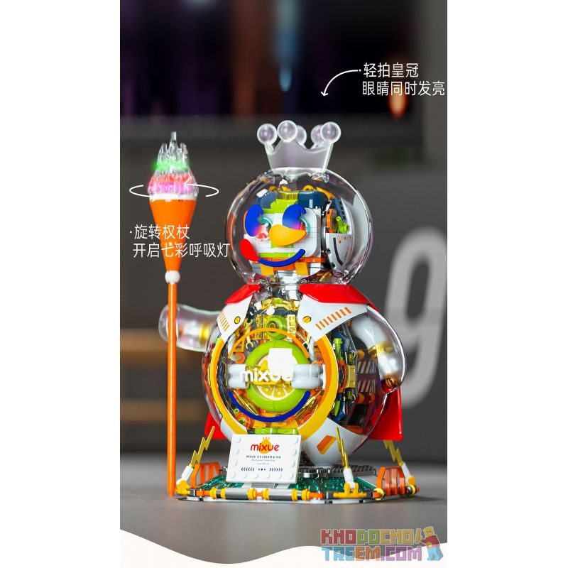 JAKI XWZB-23089 23089 XWZB23089 non  THÀNH PHỐ BĂNG MIXUE THÂN MÁY SIÊU VUA TUYẾT bộ đồ chơi xếp lắp ráp ghép mô hình 800 khối