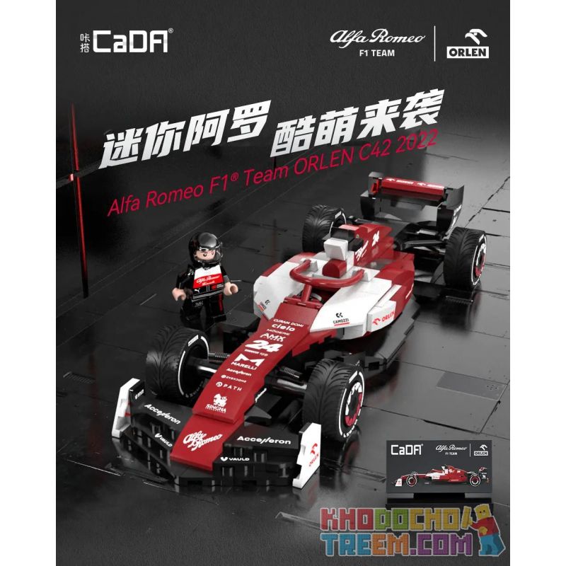 CADA DOUBLEE C55026 55026 non Lego ALFA ROMEO F1 C42 1:24 tỷ lệ 1:24 bộ đồ chơi xếp lắp ráp ghép mô hình Speed Champions Racing Cars ALFA ROMEO F1 TEAM ORLEN C42 2022 Đua Xe Công Thức 283 khối