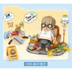 LOZ 1395 non  CÔNG NHÂN THỜI THƯỢNG NẰM BẸP VÀ MỤC NÁT bộ đồ chơi xếp lắp ráp ghép mô hình 779 khối