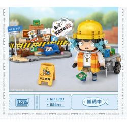 LOZ 1393 non  CÔNG NHÂN XU HƯỚNG CHĂM CHỈ CHUYỂN GẠCH bộ đồ chơi xếp lắp ráp ghép mô hình 624 khối