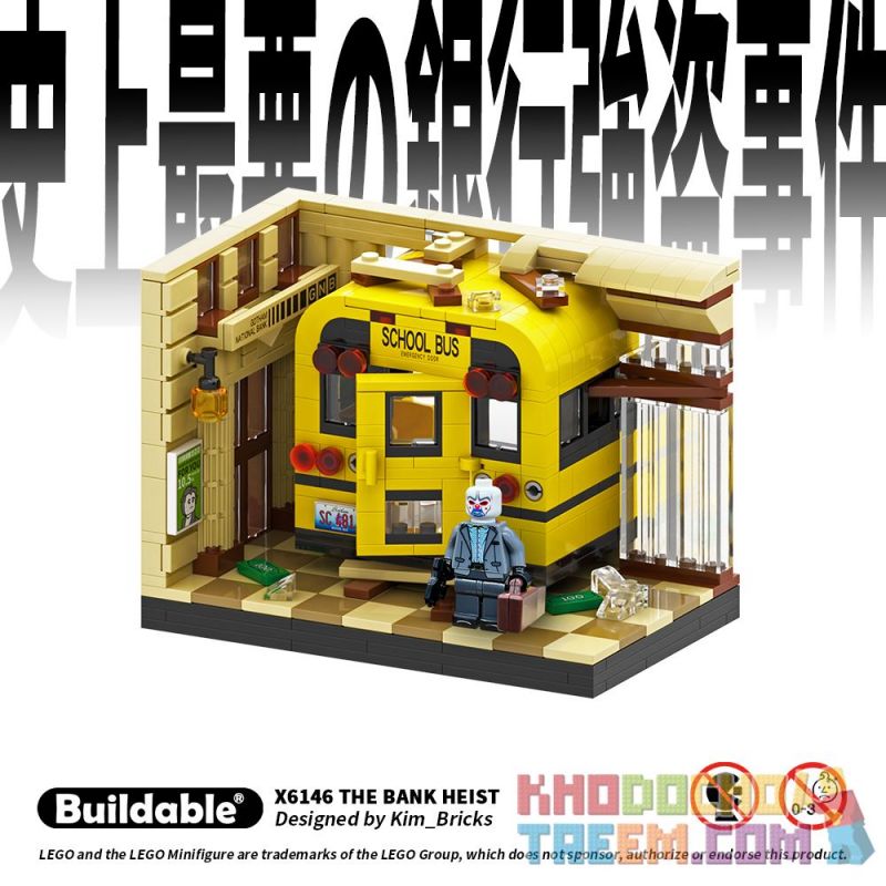 BUILDABLE X6136 6136 non  CƯỚP NGÂN HÀNG LỚN bộ đồ chơi xếp lắp ráp ghép mô hình Super Heroes THE BANK HEIST Siêu Nhân Anh Hùng 422 khối