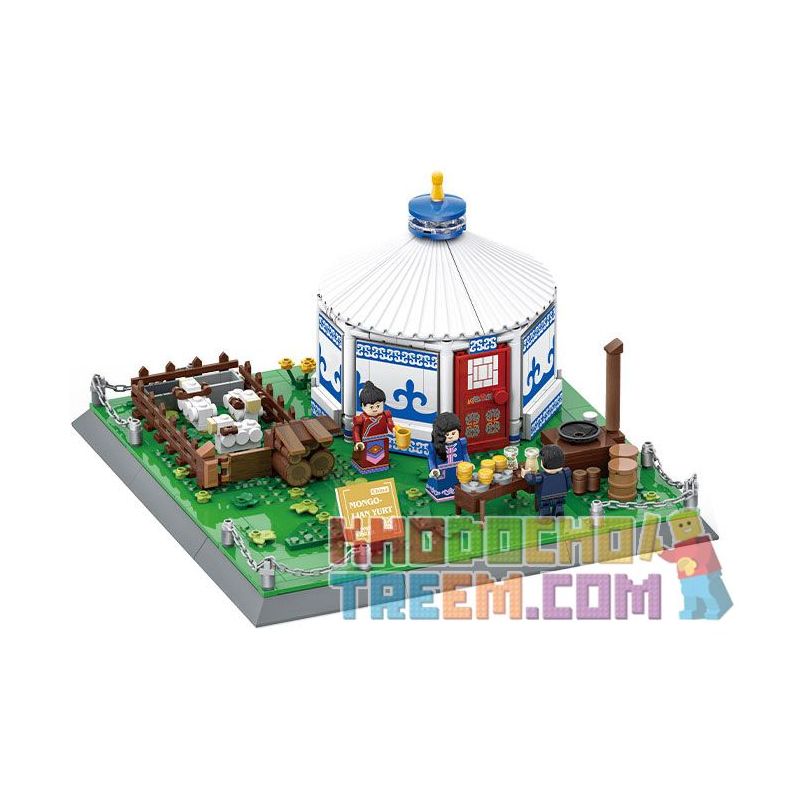 WANGE LIGAO DR.LUCK 4225 non  YURTS KHU TỰ TRỊ NỘI MÔNG TRUNG QUỐC bộ đồ chơi xếp lắp ráp ghép mô hình MONGOLIAN YURT 778 khối